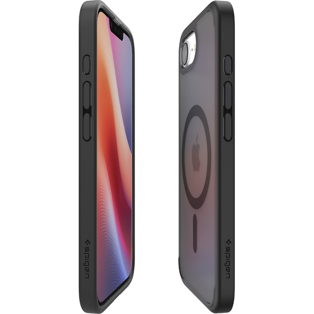 Etui Spigen Crystal Hybrid Mag do MagSafe do iPhone 16e, szaro-czarne